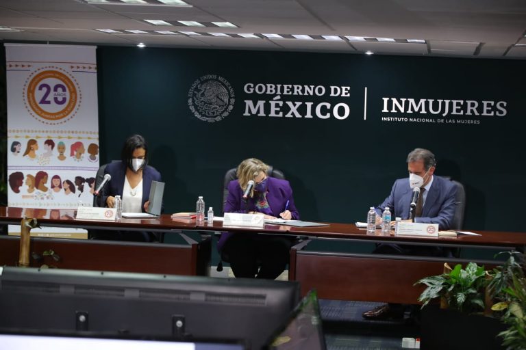 Norma Irene De La Cruz Magaña Consejera Electoral y Presidenta de la Comisión de Igualdad de Género y No Discriminación del INE, Nadine Gasman Zylbermann Presidenta de Inmujeres y Lorenzo Córdova Vianello Consejero Presidente del INE.