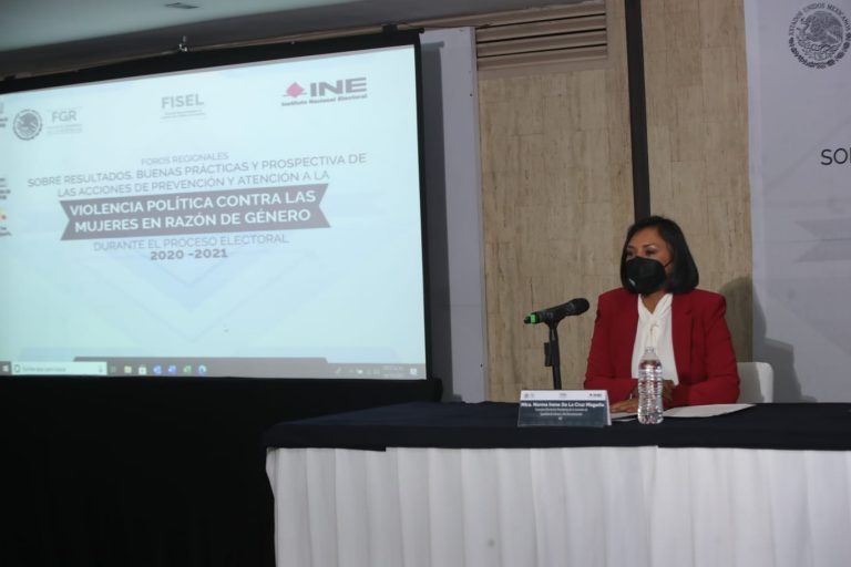 Norma Irene De La Cruz Magaña, Consejera Electoral y Presidenta de la Comisión de Igualdad de Género y No Discriminación del INE, en su presentación mesa 1.