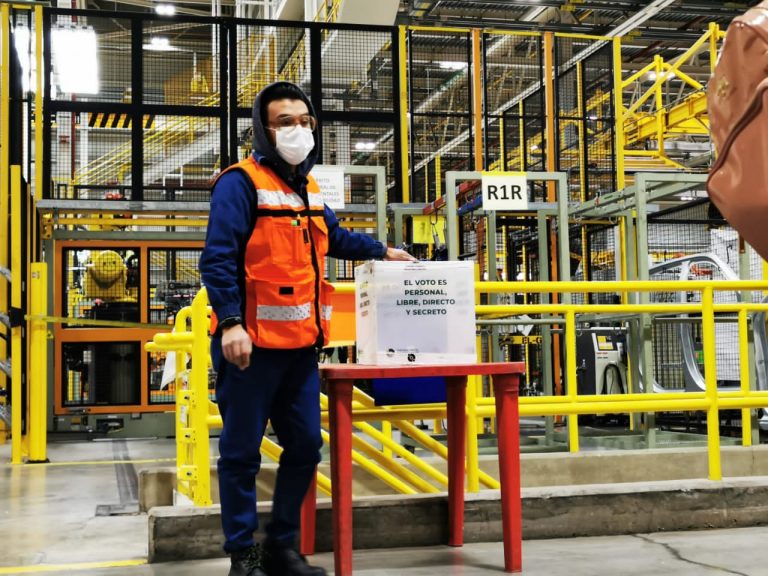 Participación del INE como observador en la elección del sindicato de General Motors, en Silao, Guanajuato.