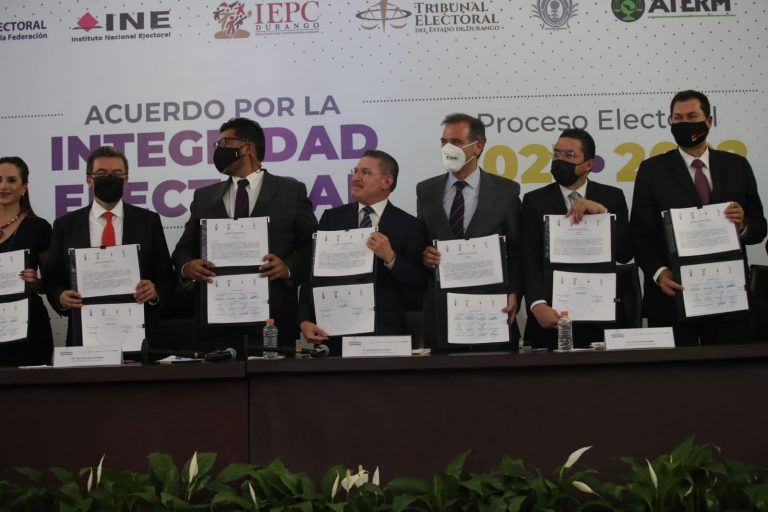 Firma del Acuerdo por la Integridad electoral Proceso Electoral 2021-2022, realizada en el estado de Durango .