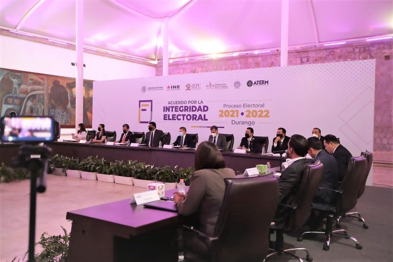 Firma del Acuerdo por la Integridad electoral Proceso Electoral 2021-2022, realizada en el estado de Durango .
