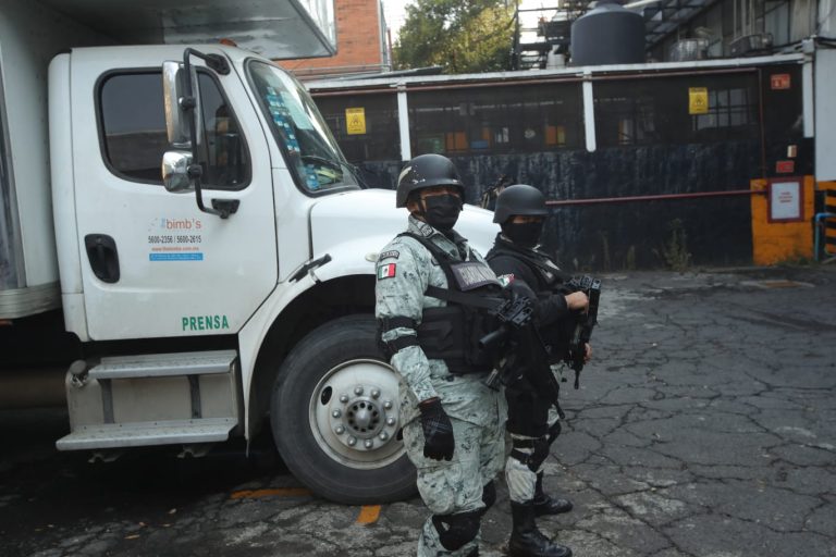 Presencia de la Guardia Nacional en el el Banderazo de salida a distribución de papeletas para la consulta de Revocación de Mandato.
