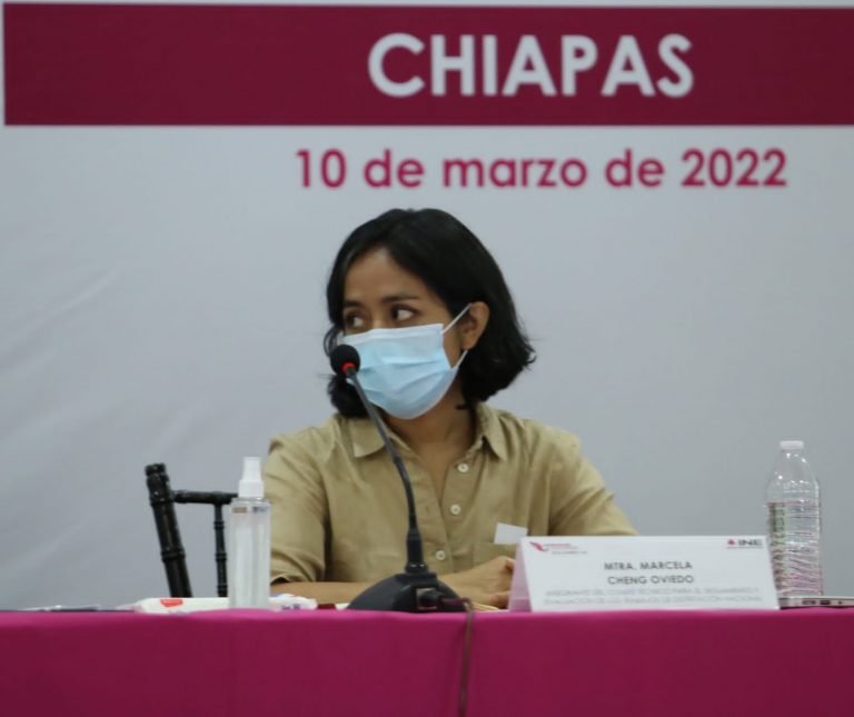 Marcela Cheng Oviedo y Rodrigo Morales Manzanares, integrantes del Comité Técnico para el Seguimiento y Evaluación de los Trabajos de Distritación Nacional.