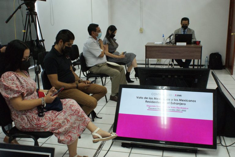 Segundo simulacro de voto electrónico por Internet para las y los Mexicanos Residentes en el Extranjero para los Procesos Electorales Locales 2021-2022, realizado el estado de Aguascalientes.