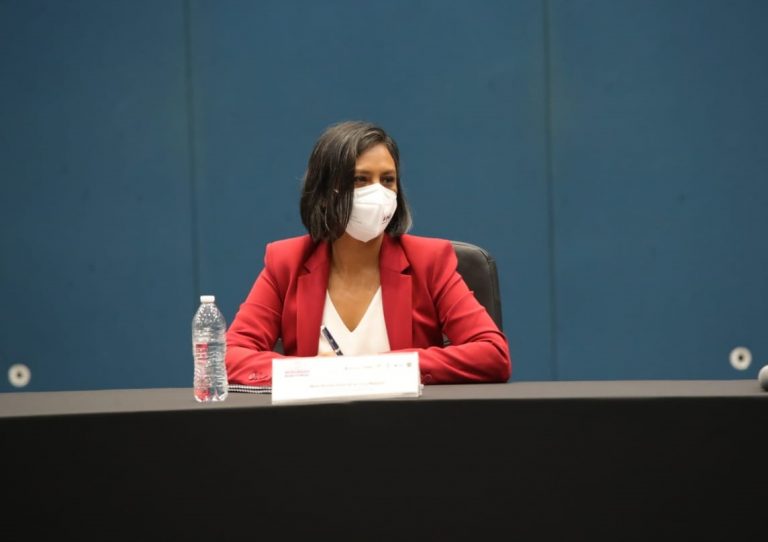 Norma Irene De La Cruz Magaña Consejera Electoral del INE en la conferencia de prensa