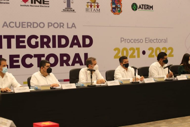 Firma del Acuerdo por la integridad electoral Proceso electoral 2021-2022 (Tamaulipas)