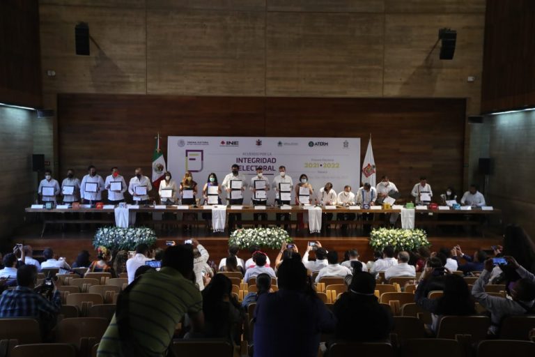 Firma del Acuerdo de Integridad Electoral, Proceso Electoral 2021-2022 realizada en el estado de Oaxaca.