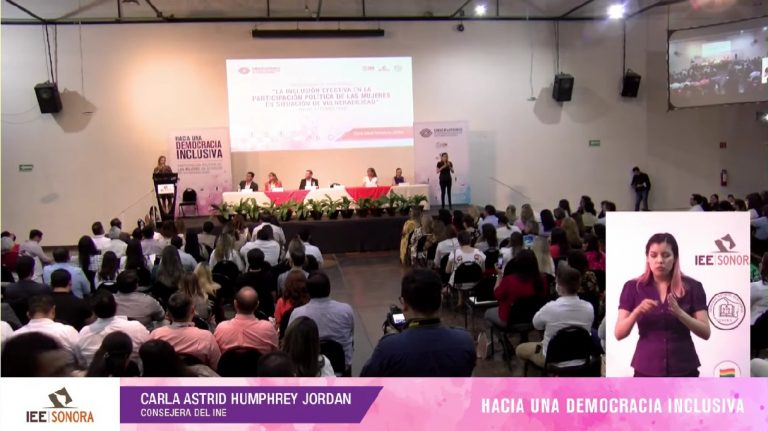 Conferencia Magistral "La Inclusión efectiva en la participación politica de las mujeres en situación vulnerabilidad" realizado en Hermosillo, Sonora .