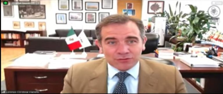 Participación de forma Virtual Consejero Presidente del INE Dr. Lorenzo Córdova VIanello.