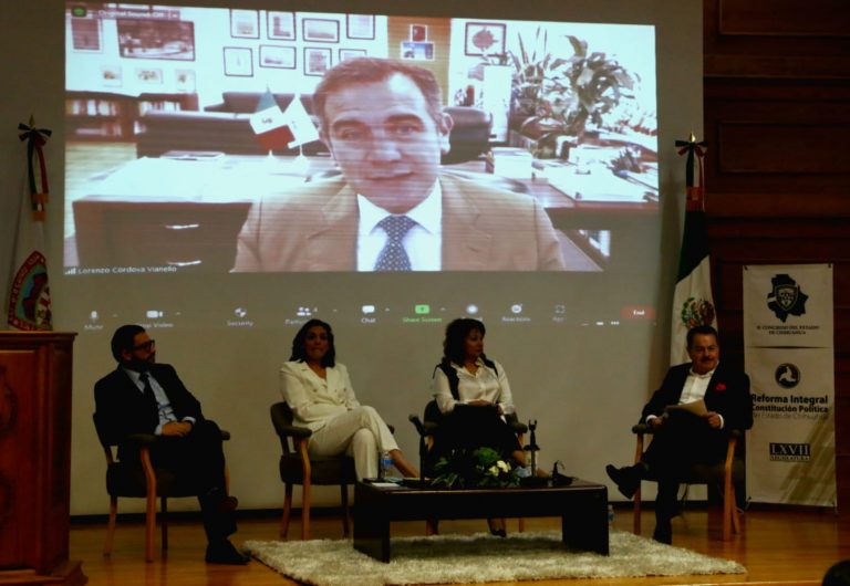 Participación de forma Virtual Consejero Presidente del INE Dr. Lorenzo Córdova VIanello.