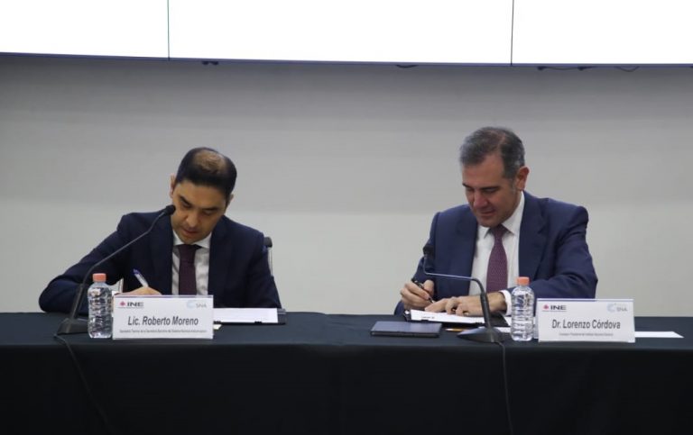 Firma del Convenio de Colaboración entre el Instituto Nacional Electoral y La Secretaría Ejecutiva del Sistema Nacional Anticorrupción.