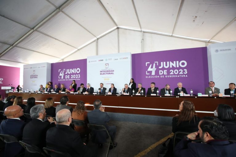 Firma del Acuerdo por la Integridad Electoral para el Proceso Electoral 2023 en el Estado de México.