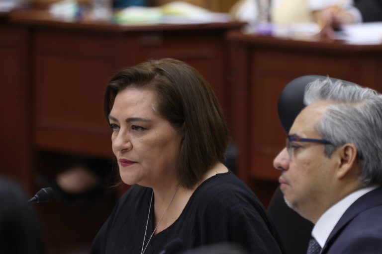 Guadalupe Taddei Zavala Consejera Presidenta y Miguel Ángel Patiño Arroyo Encargado del despacho de la Secretaría Ejecutiva.