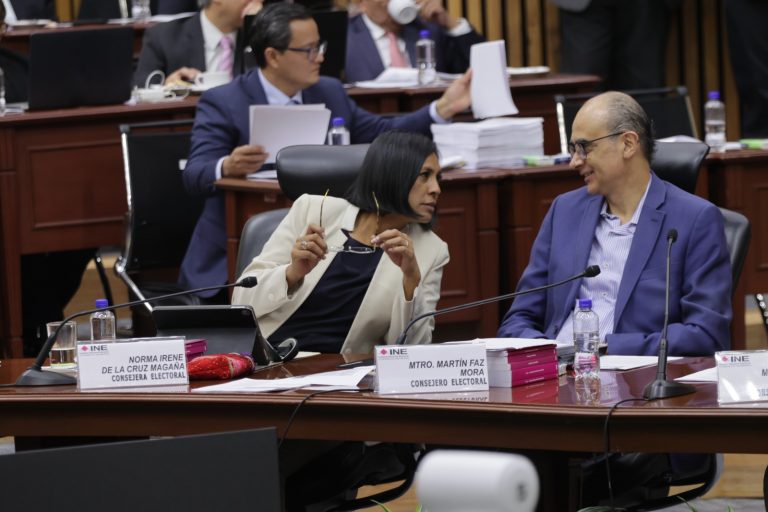 Norma Irene de la Cruz Magaña y Martín Faz Mora, Consejera y Consejero Electorales.