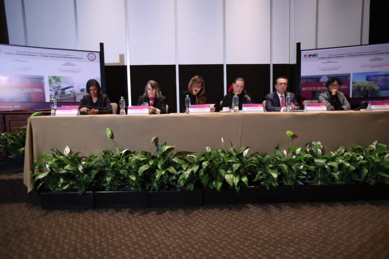 Firma de Convenio de Apoyo y Colaboración que celebran el Instituto Nacional Electoral y el Colegio Nacional del Notariado Mexicano.