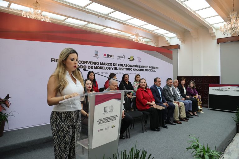 Firma de Convenio Marco de Colaboración entre el Gobierno del Estado de Morelos y el Instituto Nacional Electoral.