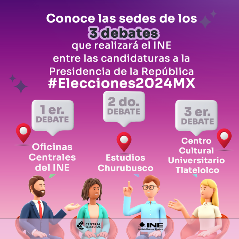 Estas serán las sedes en donde se realizarán los tres debates 2024 para