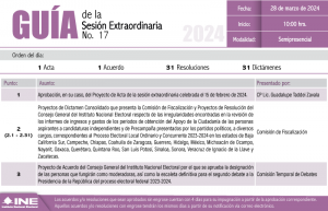 Guía de la Sesión del Consejo General del INE del 28 de marzo de 2024