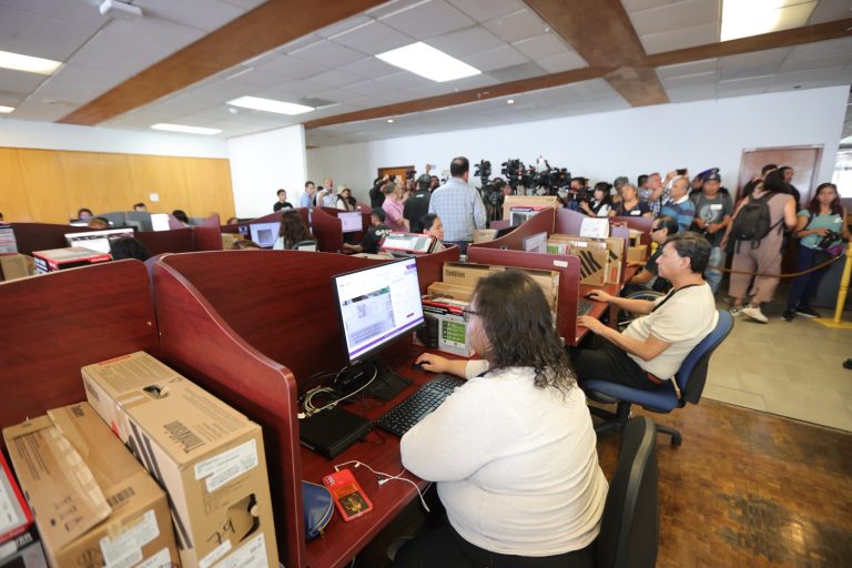 Simulacro en las instalaciones de la calle de Moneda del INE.