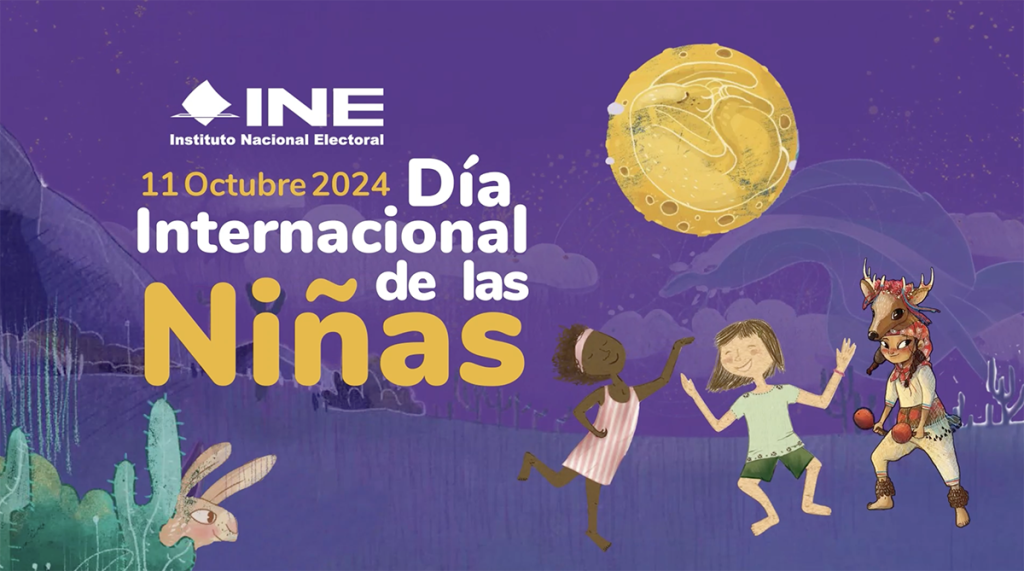 Imágenes de niñas en ilustración con texto