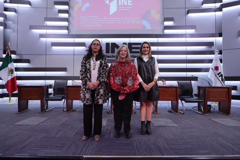 Las autorías hablan “Guía de autocuidado del INE para personas que brindan atención de primer contacto a mujeres que sobreviven a la violencia política contra las mujeres en razón de género (VPMRG)”.