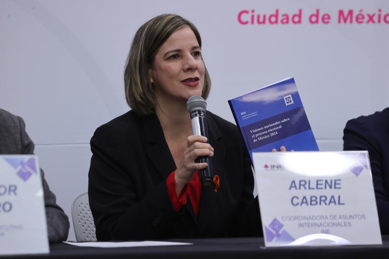 Arlene Cabral Coordinadora de Asuntos Internacionales del INE. (Foto INE)