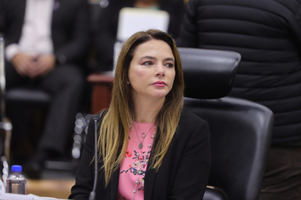 Carla Humphrey Jordan, Consejera Electoral en su participación en el evento.