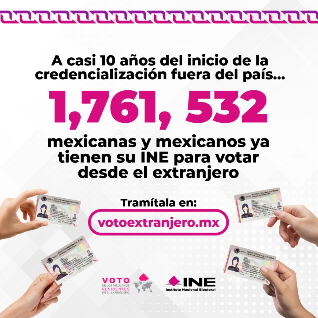 1,761,532 mexicanas y mexicanos ya tienen su INE para votar desde el extranjero
