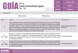 GUIA-de la Sesión Extraordinaria del Consejo General del INE 60-junio-15-2025