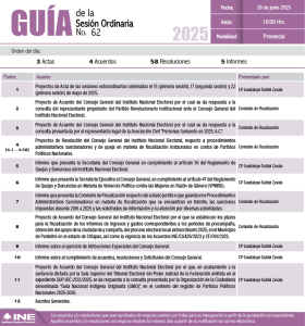 Guía de la sesión ordinaria del Consejo General del INE, 26 de junio de 2025