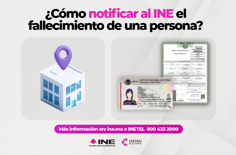 Banner con la leyenda: ¿Cómo notificar al INE el fallecimiento de una persona?