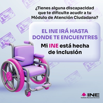 Cartel del INE Baja California del trámite a domicilio