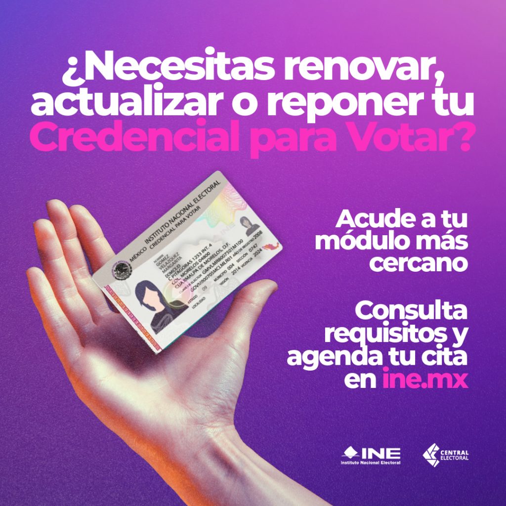 ¿Necesitas renovar, actualizar o reponer tu INE? Acude a tu Módulo más cercano. Consulta requisitos y agenda tu cita.
