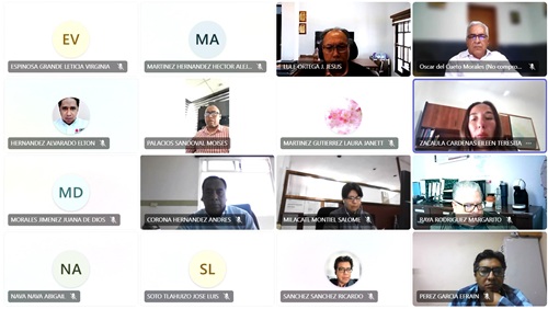 Se muestra las pantallas de las personas conectadas en sesión virtual