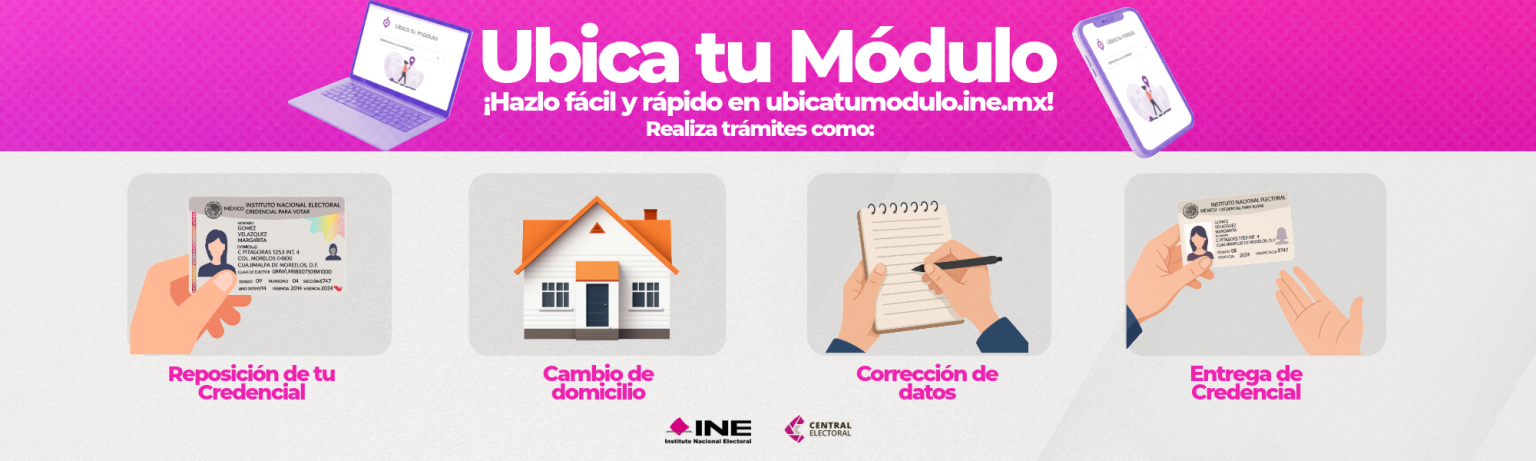 UBICA TU MODULO PORTADA CON GRÁFICOS EN TORNO A LA CREDENCIAL PARA VOTAR