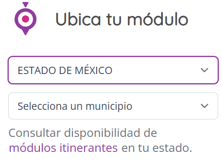cartel del ine con información sobre ubicación de los módulos itinerantes