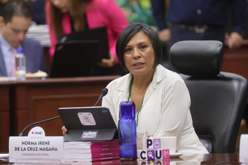 Norma Irene De La Cruz Magaña Consejera Electoral, en su participación en la sesión.