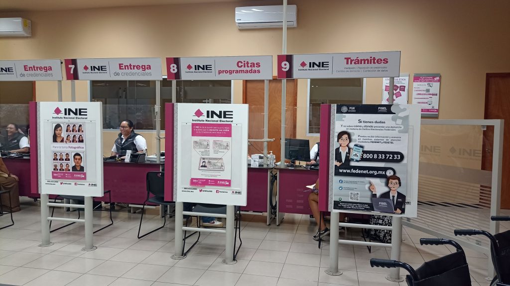 interior de Módulo del INE en Quintana Roo