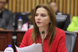 Carla Humphrey Jordan, Consejera Electoral en su participación en la sesión.