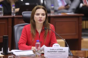 Carla Humphrey Jordan, Consejera Electoral en su participación en la sesión.