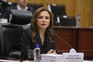 Carla Humphrey Jordan, Consejera Electoral en su participación en la sesión.