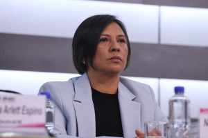 Norma Irene De La Cruz Magaña, Consejera Electoral en su participación en el evento.