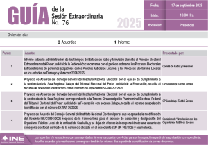 Guía de la Sesión Extraordinaria del 17 de septiembre de 2025