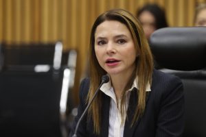 Carla Humphrey Jordan, Consejera Electoral en su participación en la sesión.