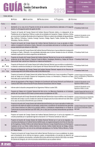 Guía de la Sesión del Consejo General del INE, 31 de octubre