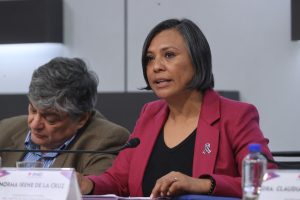 Norma Irene De La Cruz Magaña, Consejera Electoral en su participación en el evento.