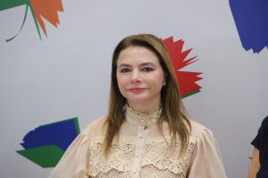 Carla Humphrey Jordan, Consejera Electoral del INE en su participación en el evento.