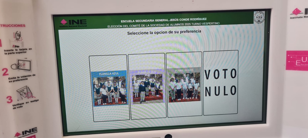 Pantalla de la Urna Electrónica 7.0 en un proceso de votación.
