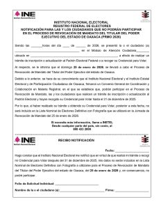 formato de notificación a la ciudadanía sobre su no participación en ejercicio democrático