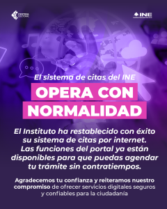 El sistema de citas del INE opera con normalidad